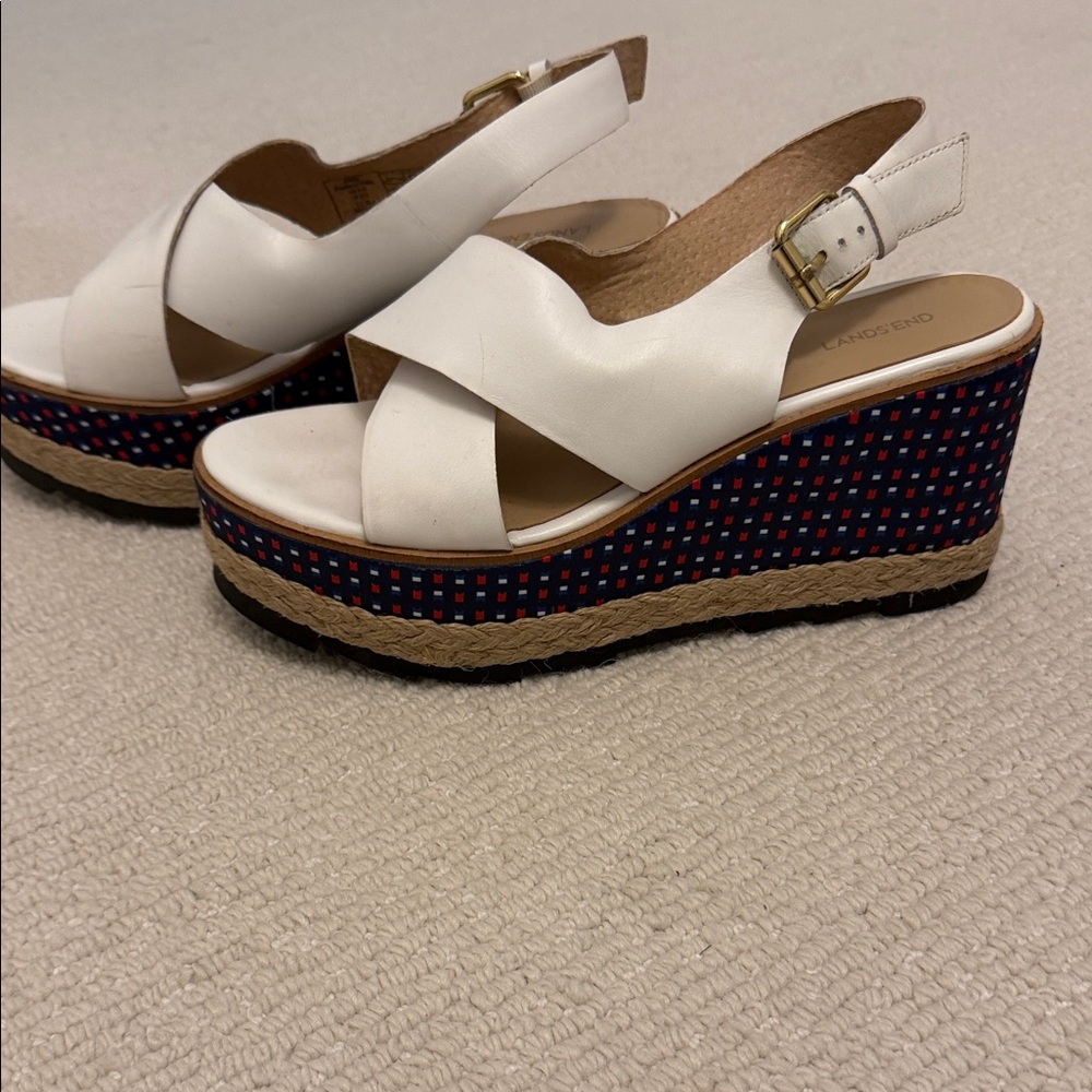 Lands’ End Collection Nautical Platform Sandel | Size 8.5